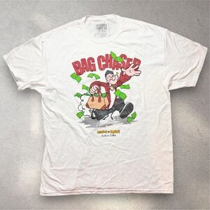 Reason x Popeye Bag Chaser Graphic T-Shirt Mens XL White Exclusive Collab Cotton